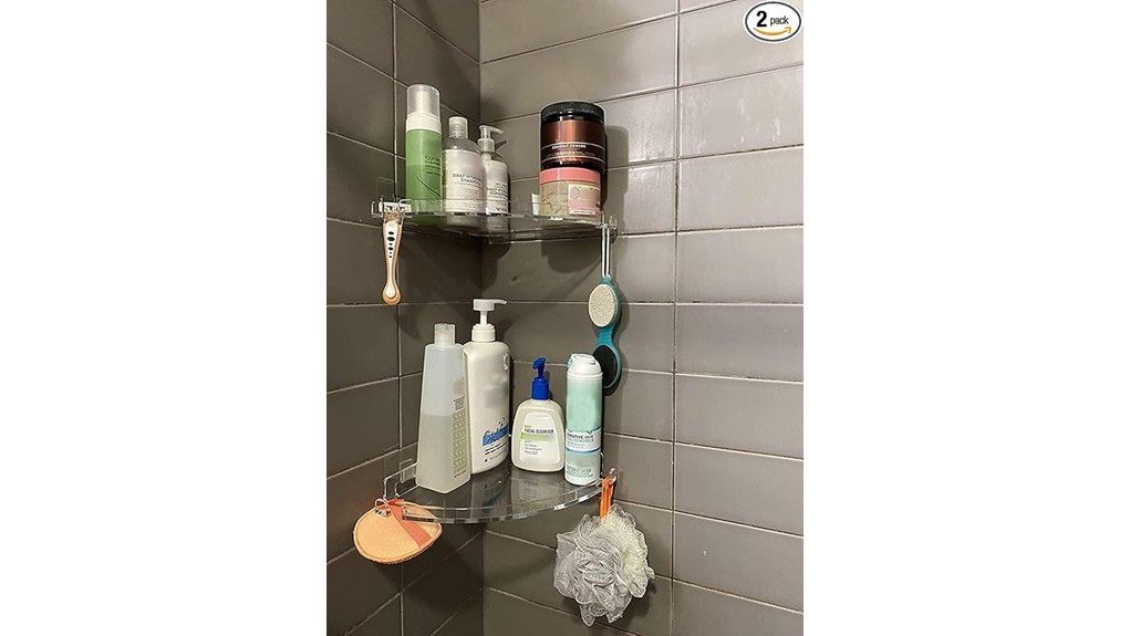functional corner shower storage