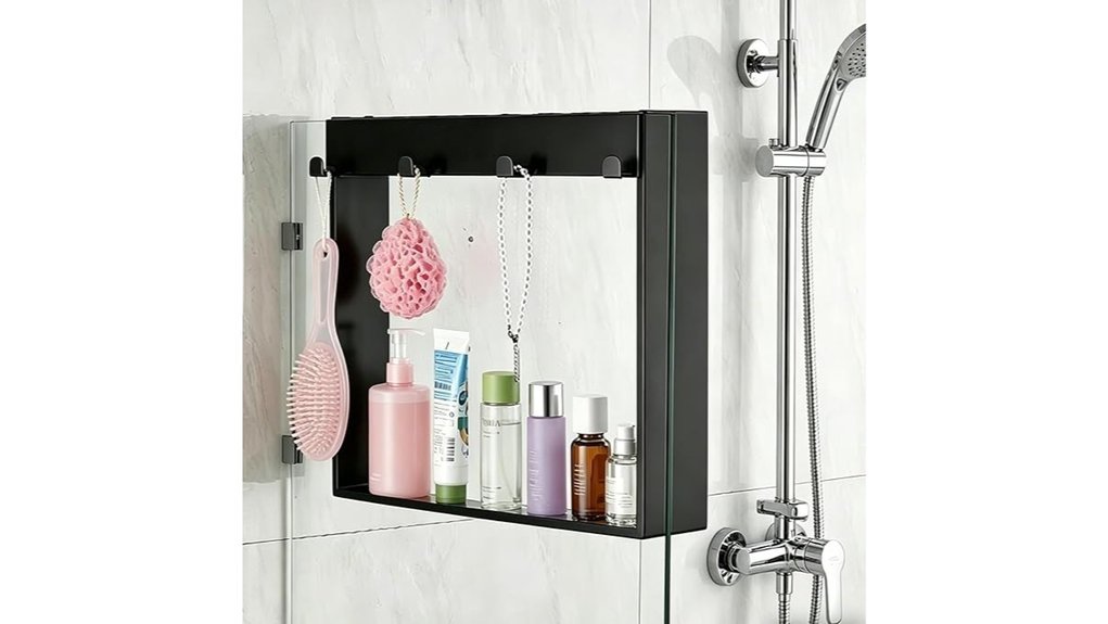 glass door shower organizer