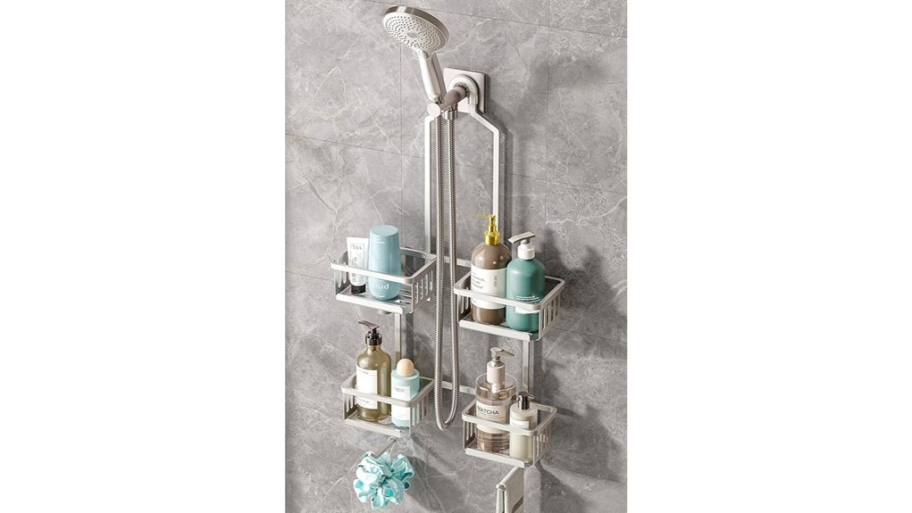 handheld shower caddy aluminum