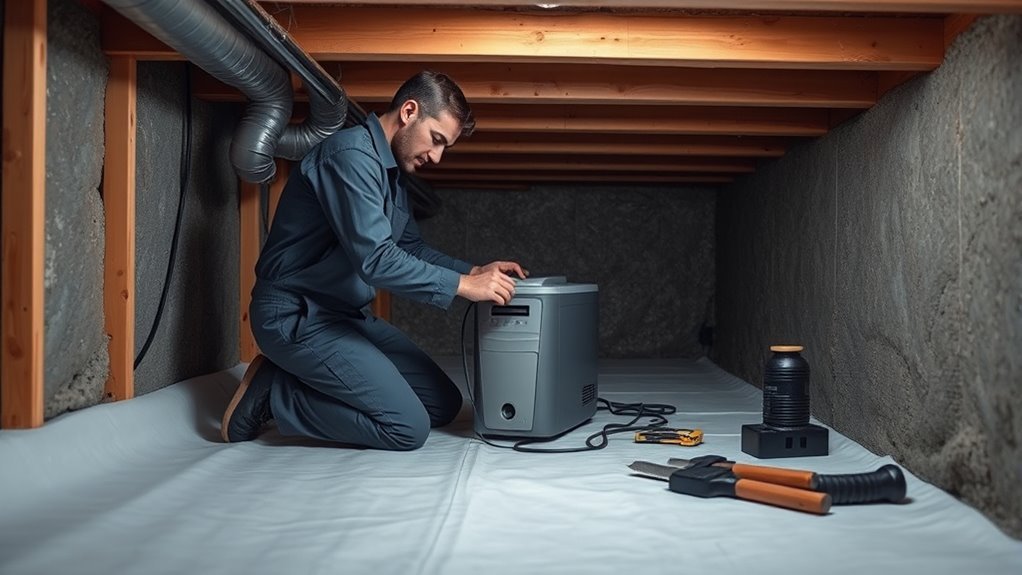 install crawl space dehumidifier