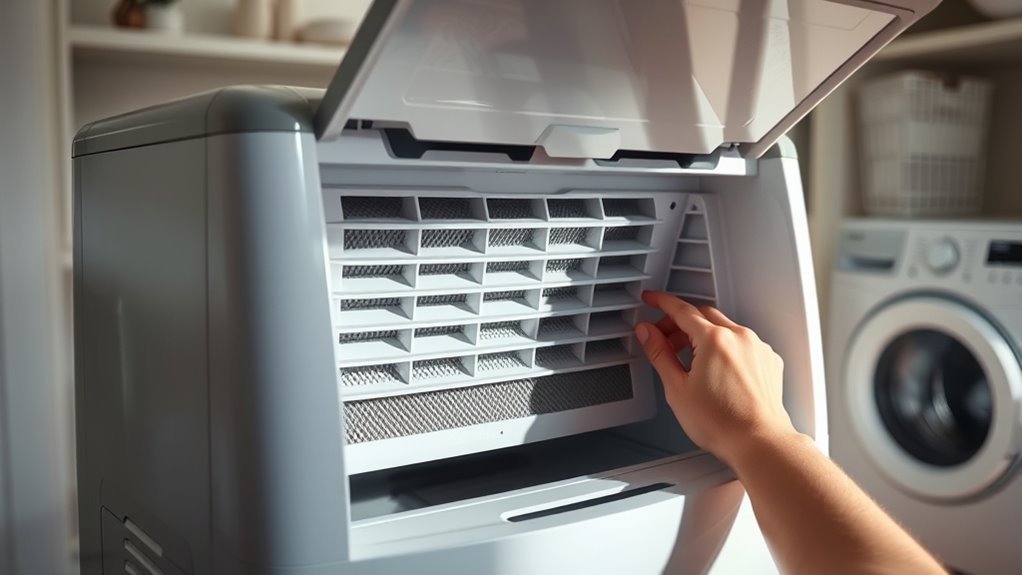 locate dehumidifier filter easily
