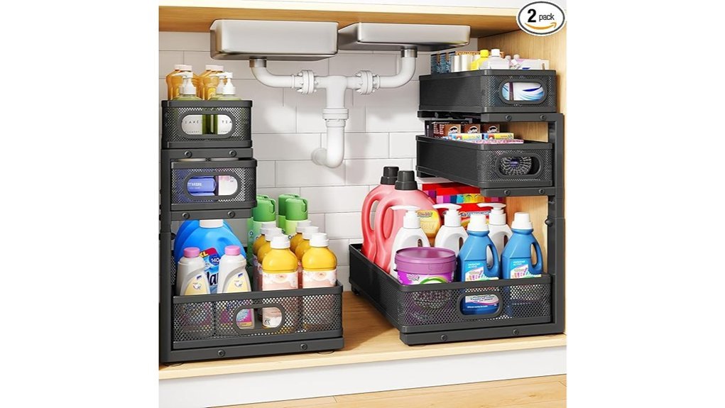 metal pull out shelf organizer