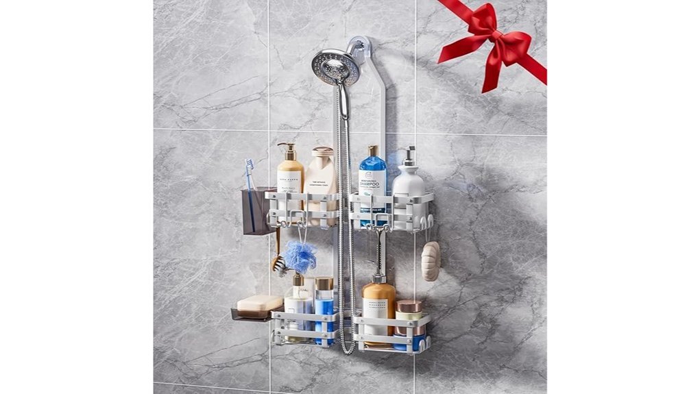 multi tiered shower storage solution