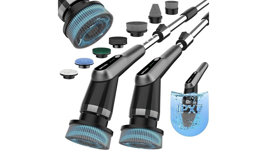 powerful scrubber with extendable handle