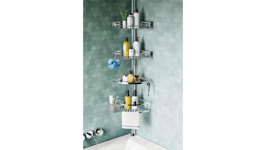practical corner shower storage