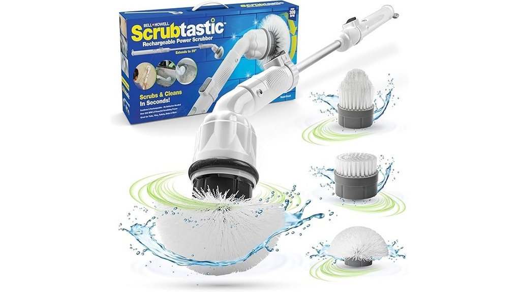 rotating brush shower scrubber