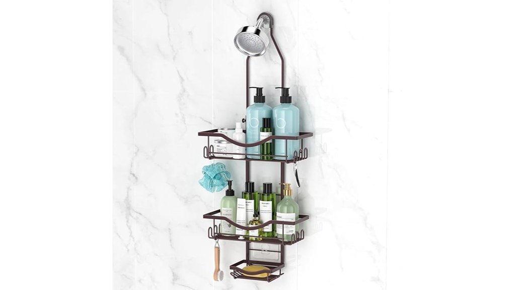 rustproof adjustable shower caddy