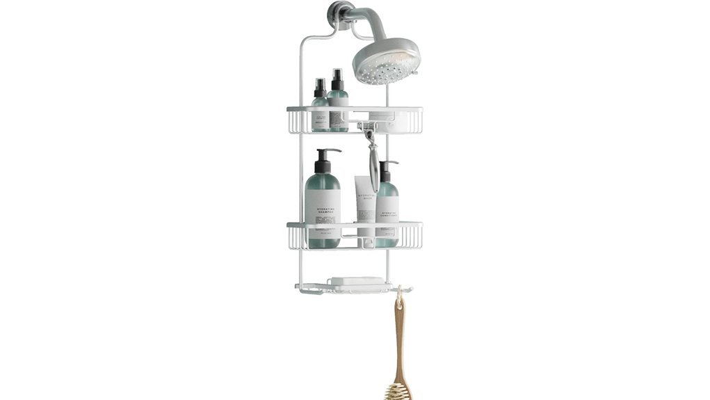 rustproof two shelf shower caddy