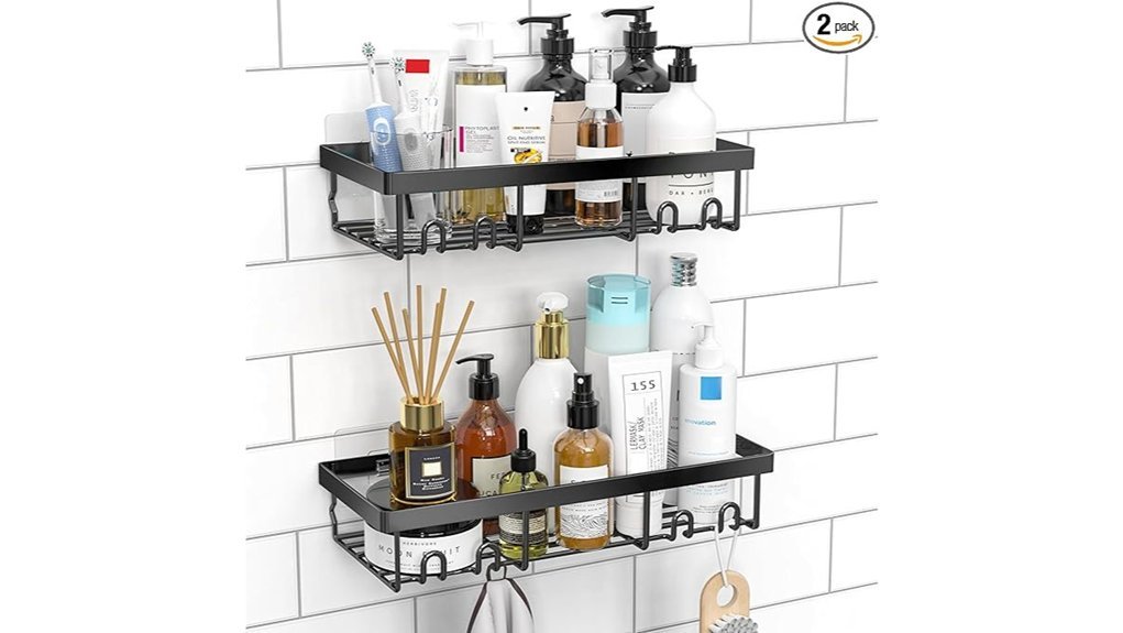 self adhesive shower organizer shelf