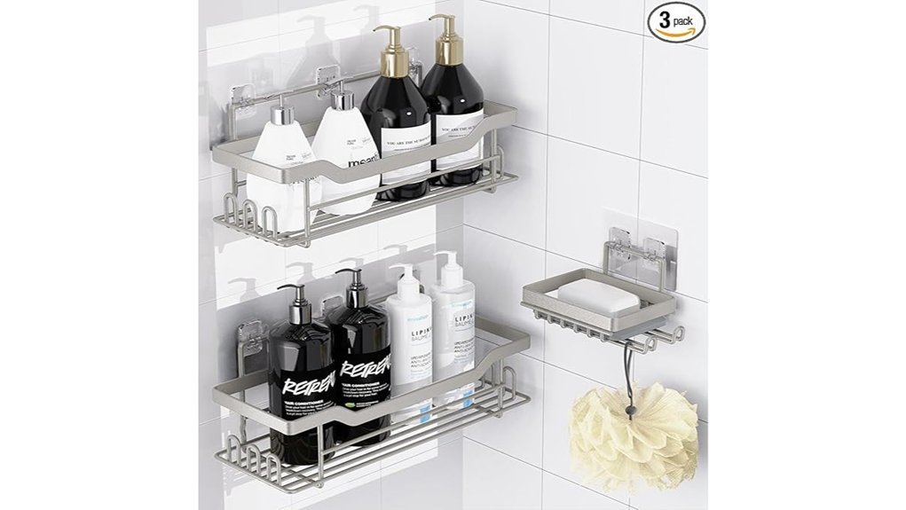 self adhesive shower organizer shelves