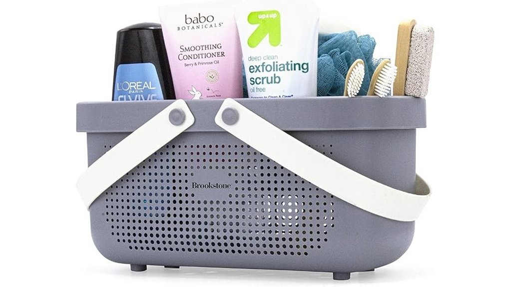 silicone handled portable shower caddy