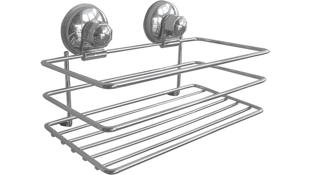 silver suction cup shelf
