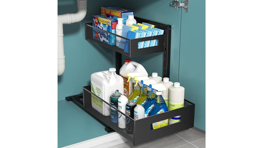 slide out under sink organizer