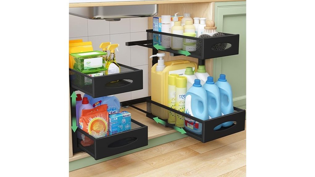 sliding mesh drawer organizer