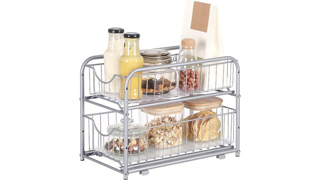 songmics cabinet organizer two tier