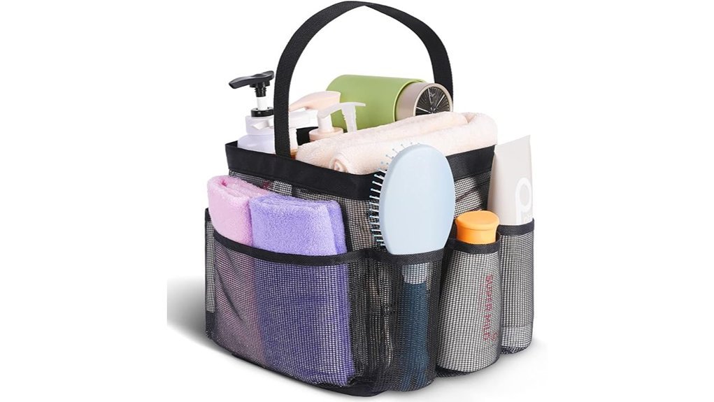 spacious eight pocket shower caddy