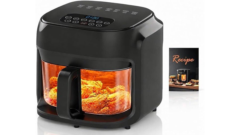 spacious glass air fryer