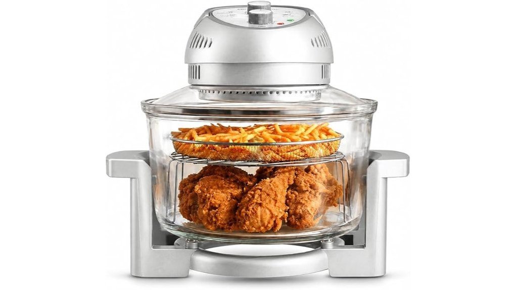 spacious glass air fryer