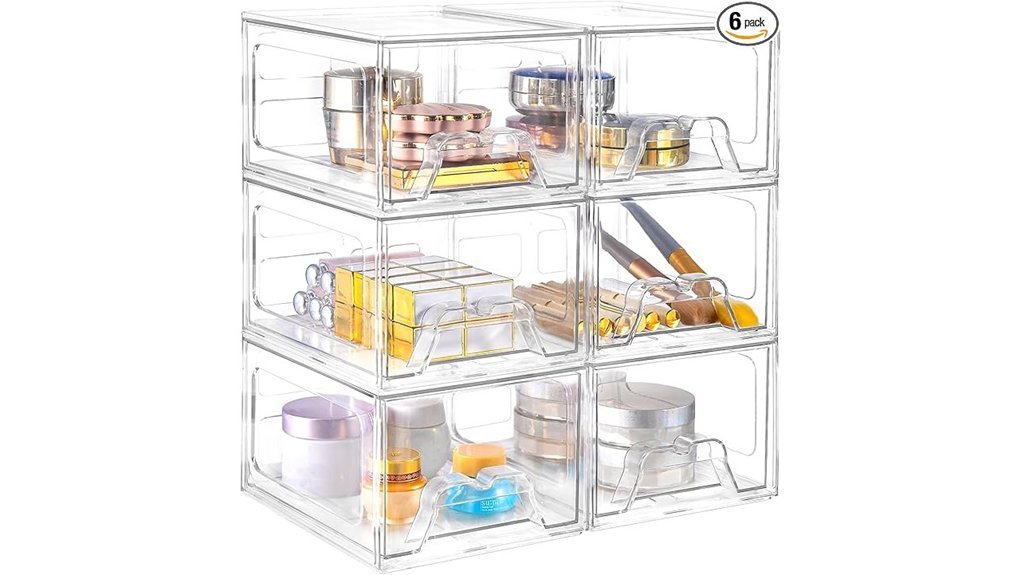 stackable acrylic makeup organizer