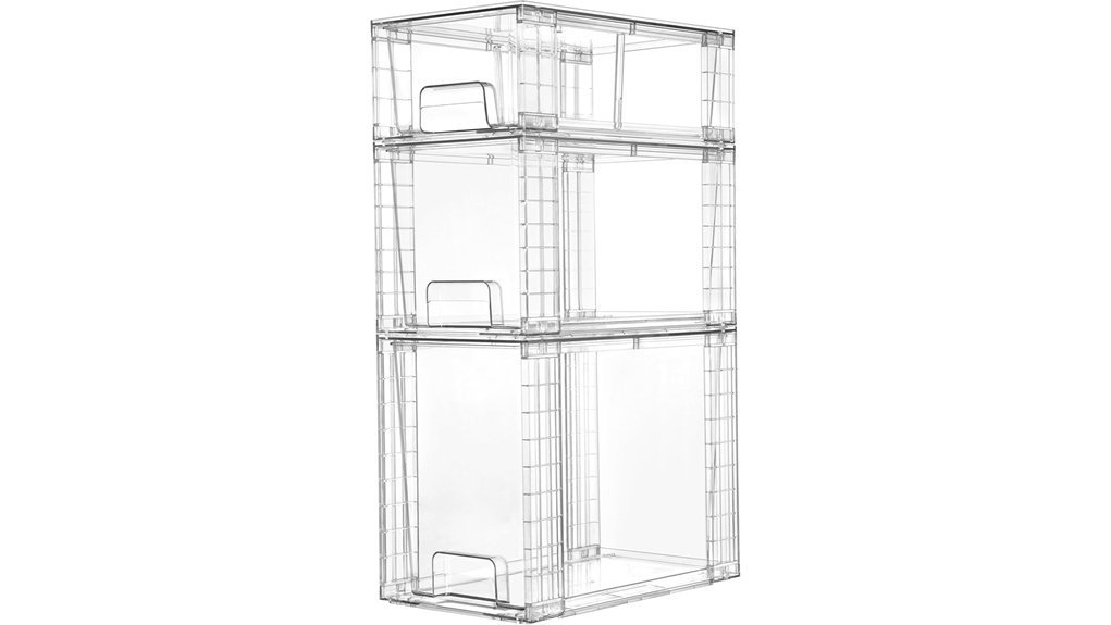 stackable clear storage drawers