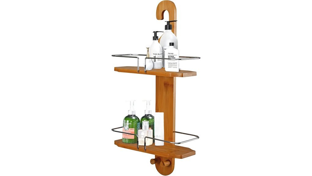 stylish bamboo shower organizer
