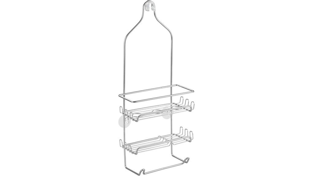 stylish steel shower organizer