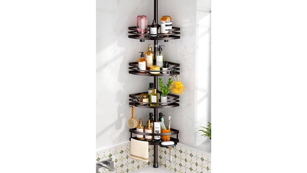 tension pole shower caddy