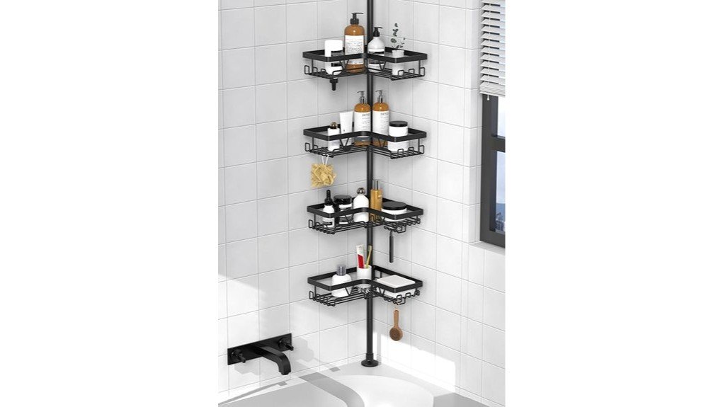 tension pole shower organizer