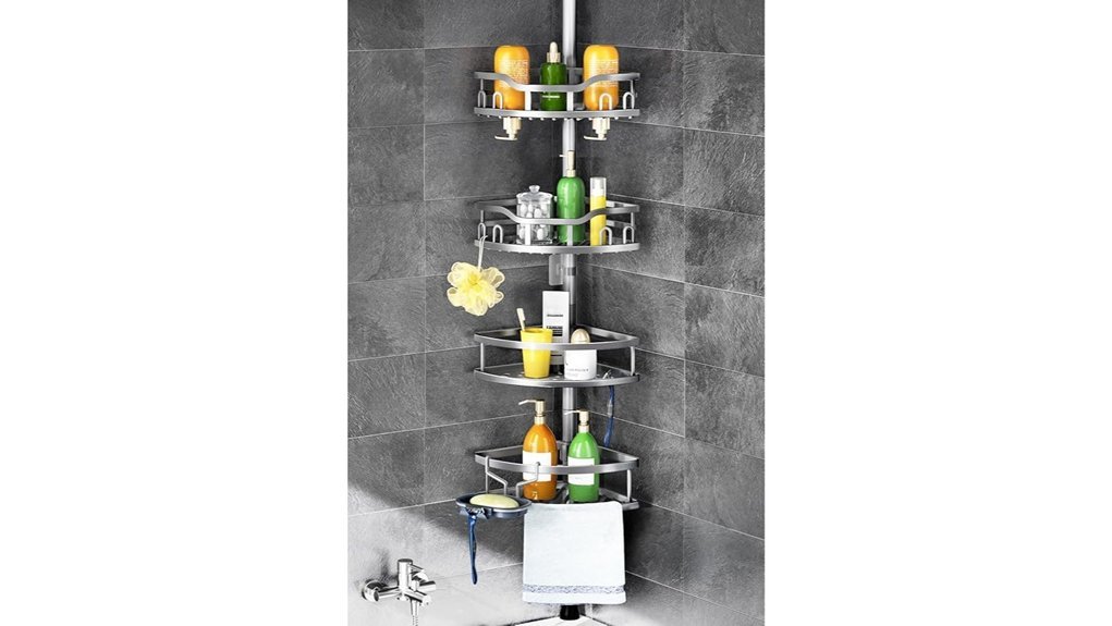 tension pole shower organizer
