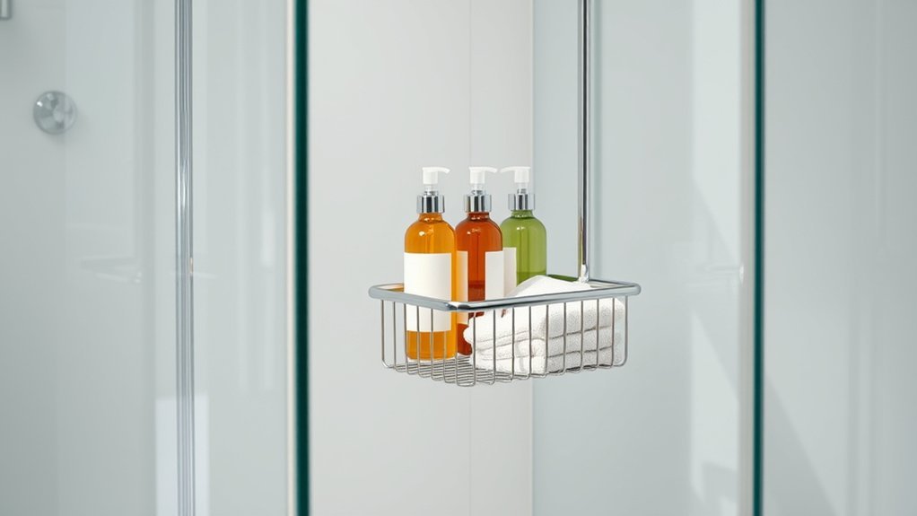 top glass shower caddies