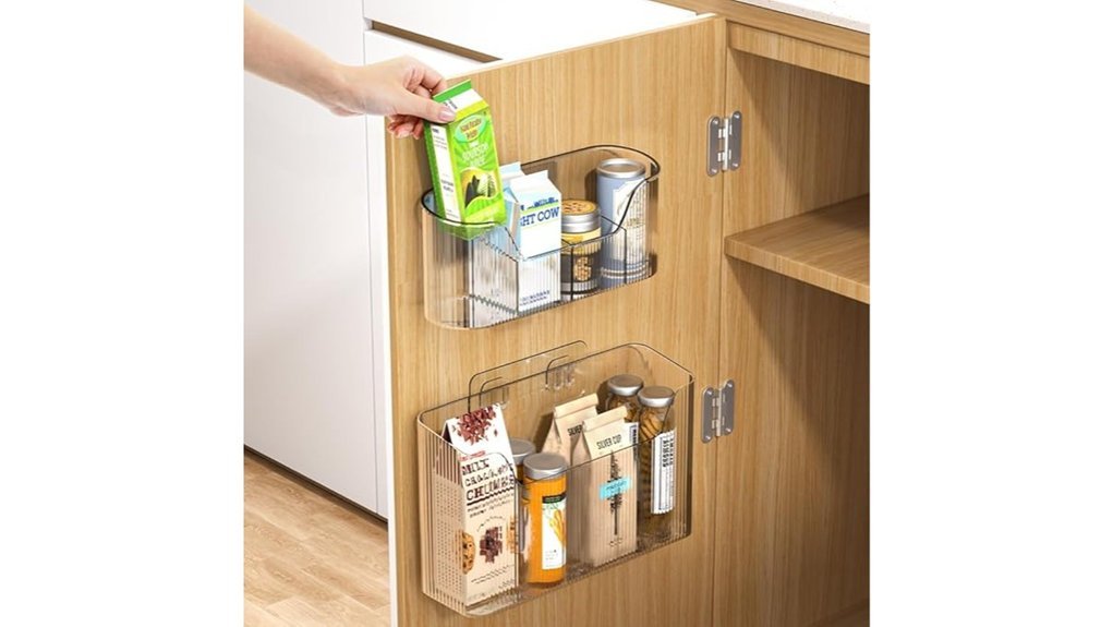 transparent adhesive cabinet organizers