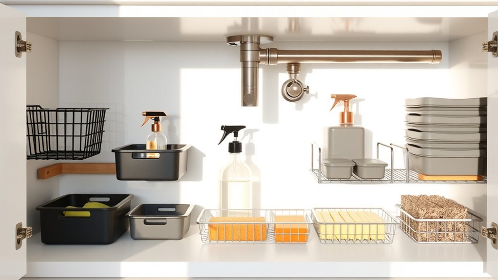 under sink cleaning supply organizers