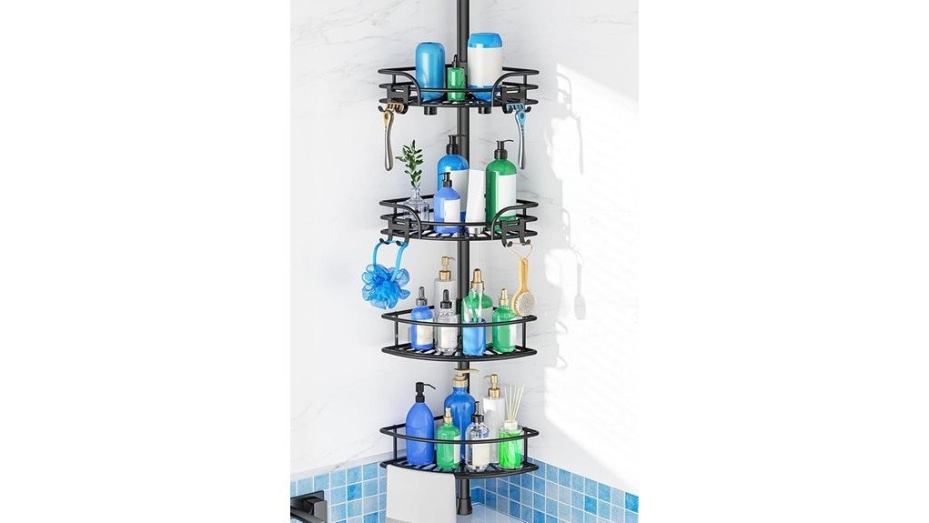 versatile corner shower storage
