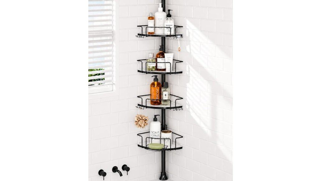 versatile corner shower storage