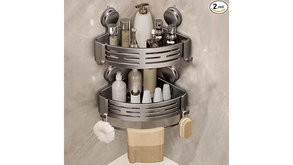 versatile corner shower storage
