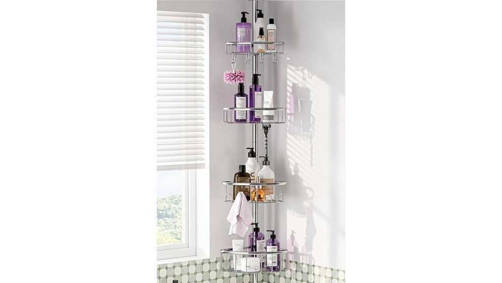 versatile corner shower storage