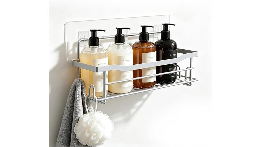 wall mounted shower organizer shelf