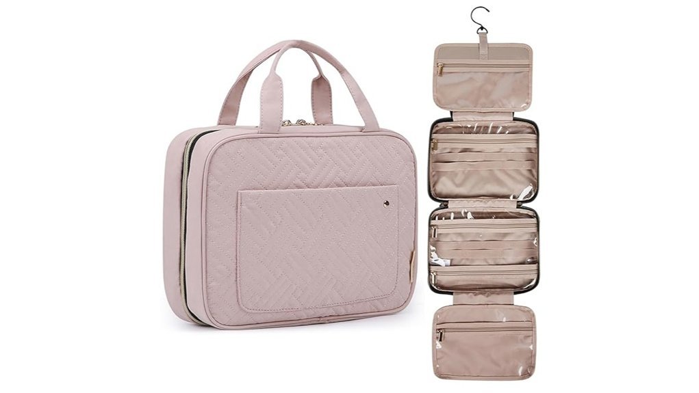 water resistant pink toiletry bag