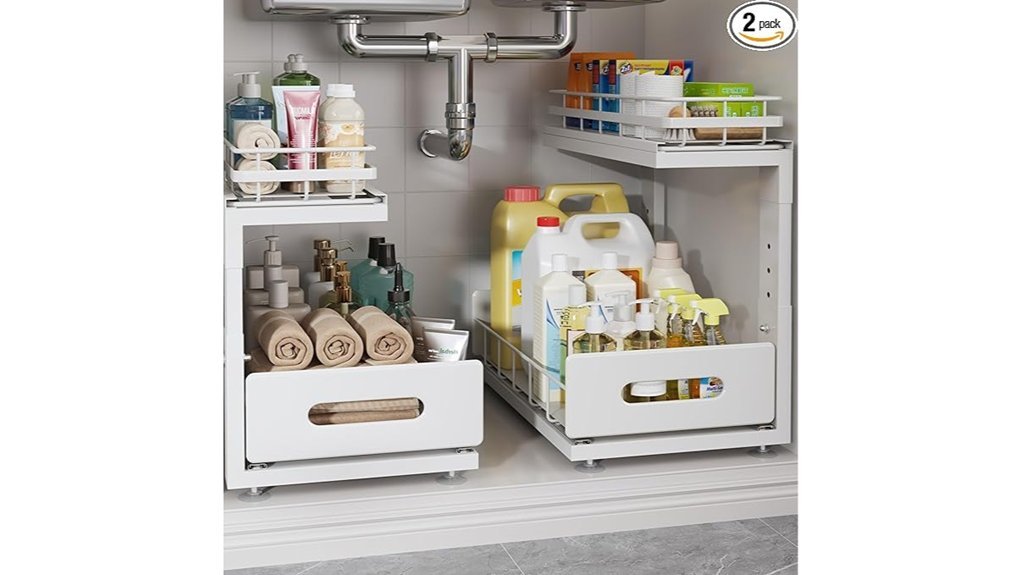 white 2 tier organizer set