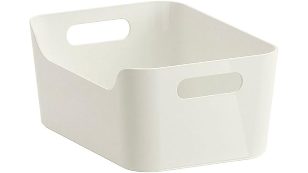 white handle storage baskets