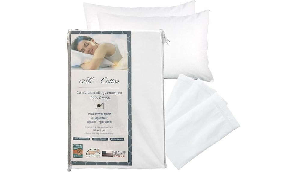 allergy proof cotton pillow covers