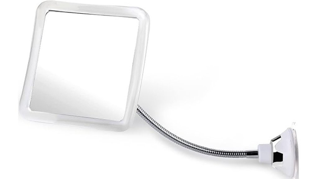 anti fog gooseneck shower mirror