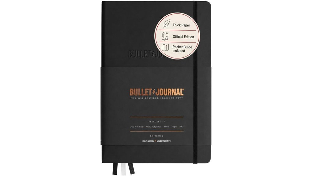 black bullet journal notebook