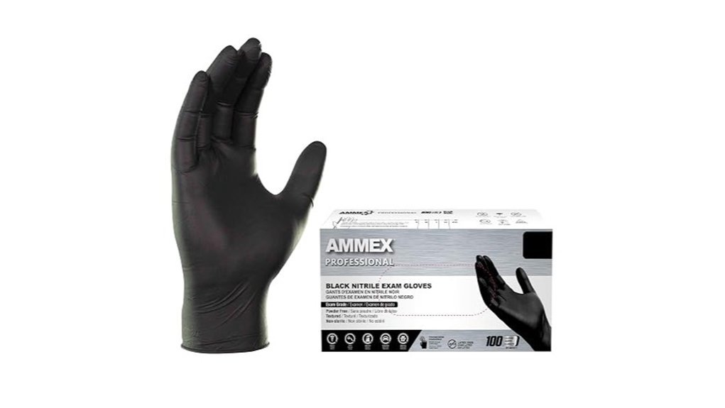black nitrile gloves large