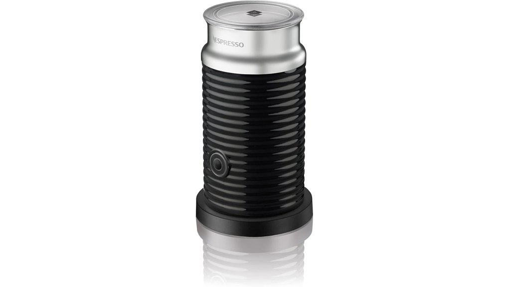 black steel milk frother