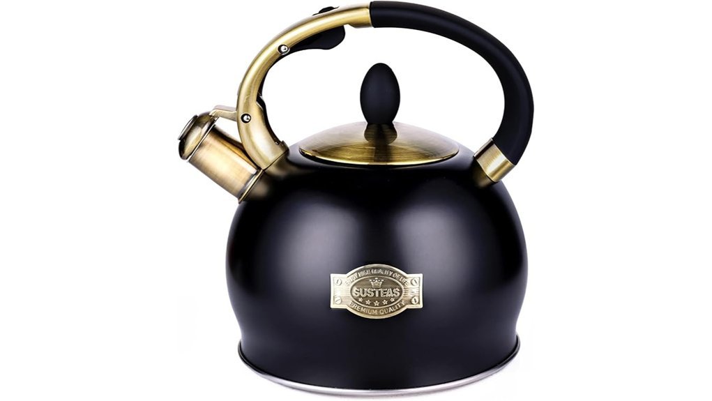 black whistling tea kettle