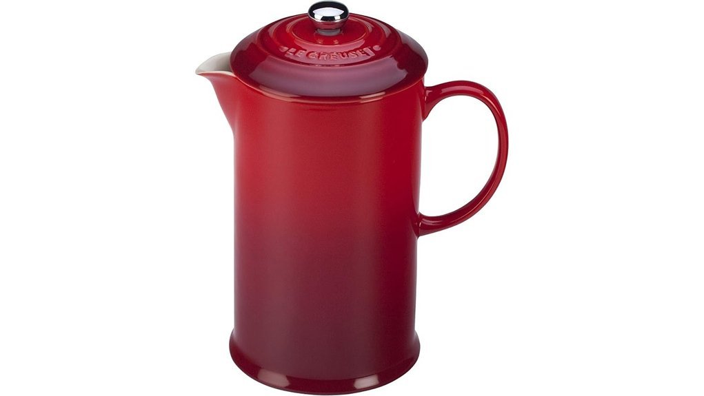 ceramic french press red
