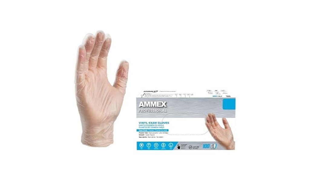 clear vinyl exam gloves