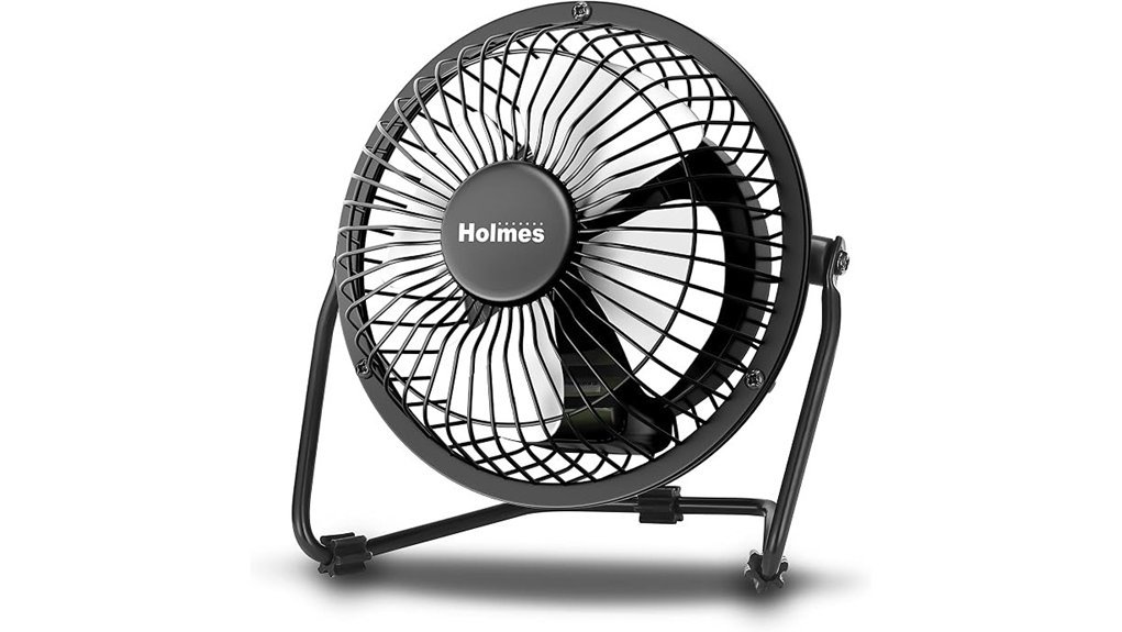 compact black desk fan