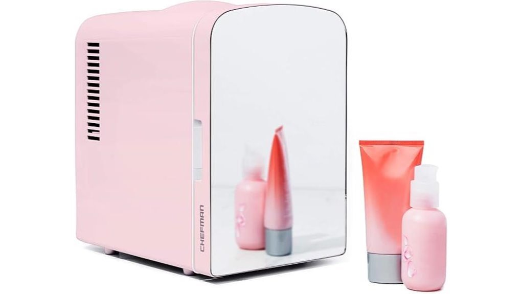 compact mirrored personal fridge